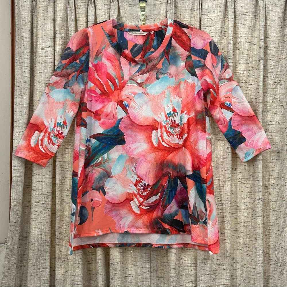 Soft Surroundings Sahara Flora Sublimation Tunic - Small